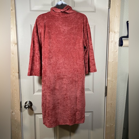 Cozy Long Sleeve Rust Dress - Picture 2 of 6